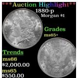 *Highlight* 1880-p Morgan Dollar $1 ms65+ SEGS (fc