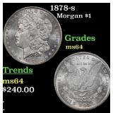 1878-s Morgan Dollar $1 Grades ms64