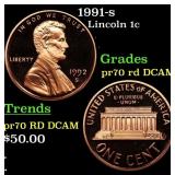 1991-s Proof Lincoln Cent 1c pr70 rd DCAM SEGS
