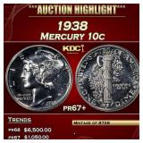 1938 Proof Mercury Dime 10c pr67+ SEGS