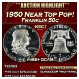 1950 Proof Franklin Half Dollar Near Top Pop! 50c