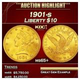 1901-s Gold Liberty Eagle $10 ms65+ SEGS