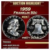 1959 Proof Franklin Half Dollar 50c pr67+ DCAM SEG