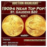 1909-s Gold St. Gaudens Double Eagle Near Top Pop!