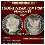 1880-s Morgan Dollar Near Top Pop! $1 ms67+ DMPL S