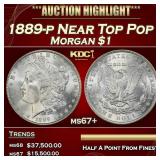 1889-p Morgan Dollar Near Top Pop $1 ms67+ SEGS