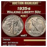 1935-s Walking Liberty Half Dollar 50c ms67 SEGS