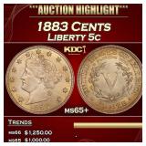 1883 Cents Liberty Nickel 5c ms65+ SEGS