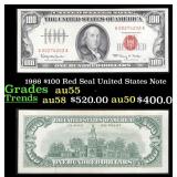 1966 $100 Red Seal United States Note Grades Choic