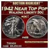 1942 Proof Walking Liberty Half Dollar Near Top Po