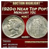 1920-d Mercury Dime Near Top Pop! 10c ms66+ SEGS