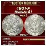 1901-p Morgan Dollar $1 ms62+ SEGS