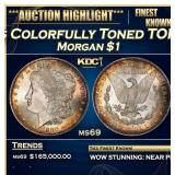 1880-s Morgan Dollar Colorfully Toned TOP POP! $1