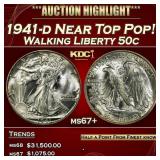 1941-d Walking Liberty Half Dollar Near Top Pop! 5