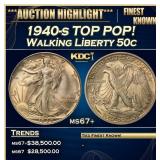 1940-s Walking Liberty Half Dollar TOP POP! 50c ms