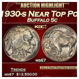 1930-s Buffalo Nickel Near Top Pop 5c ms67 SEGS