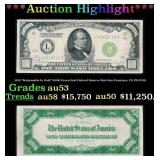 1928 $1000 Green Seal Federal Reserve Note "Redeem
