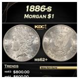 1886-s Morgan Dollar $1 Grades ms62+