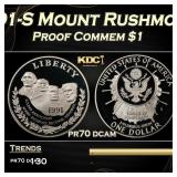 1991-S Mount Rushmore Proof Modern Commem Dollar $