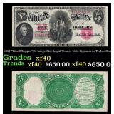 1907 $5 Large Size Legal Tender Note "WoodChopper"