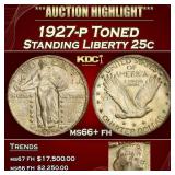 1927-p Standing Liberty Quarter Toned 25c ms66+ fh