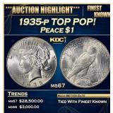 1935-p Peace Dollar TOP POP! $1 ms67 SEGS