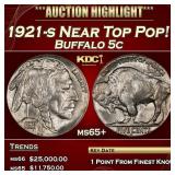 1921-s Buffalo Nickel Near Top Pop! 5c ms65+ SEGS