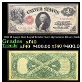 1917 $1 Large Size Legal Tender Note Grades xf Sig