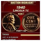 1940 Proof Lincoln Cent 1c pr67+ rd SEGS