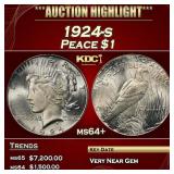 1924-s Peace Dollar $1 ms64+ SEGS