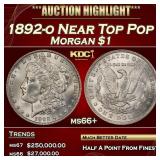 1892-o Morgan Dollar Near Top Pop $1 ms66+ SEGS