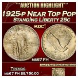 1925-p Standing Liberty Quarter Near Top Pop! 25c