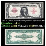 1923 $1 United States Note Grades vf++ Signatures