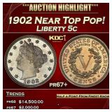 1902 Proof Liberty Nickel Near Top Pop! 5c pr67+ S