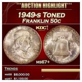 1949-s Franklin Half Dollar Toned 50c ms67+ SEGS
