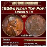 1926-s Lincoln Cent Near Top Pop! 1c ms65+ bn SEGS