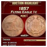 1857 Flying Eagle Cent 1c ms63+ SEGS