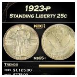 1923-p Standing Liberty Quarter 25c ms65+ SEGS