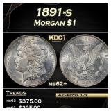 1891-s Morgan Dollar $1 Grades ms62+