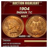 1904 Indian Cent 1c ms66+ rd SEGS