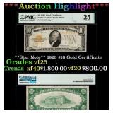 **Star Note** 1928 $10 Gold Certificate vf25 PMG