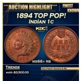 1894 Indian Cent TOP POP! 1c ms66+ rb SEGS