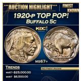 1920-p Buffalo Nickel TOP POP! 5c ms67+ SEGS