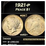 1921-p Peace Dollar $1 Grades ms62+