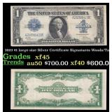 1923 $1 large size Silver Certificate Grades xf+ S