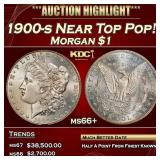 1900-s Morgan Dollar Near Top Pop! $1 ms66+ SEGS