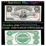 1891 $10 Red Seal Silver Certificate "Tombstone" G