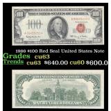 1966 $100 Red Seal United States Note Grades Selec