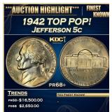 1942 Proof Jefferson Nickel TOP POP! 5c pr68+ SEGS