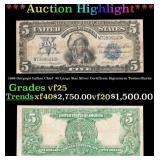 1899 $5 Large Size Silver Certificate Oncpapa Indi